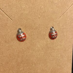 Vintage Sterling Silver Avon Ladybug Earrings